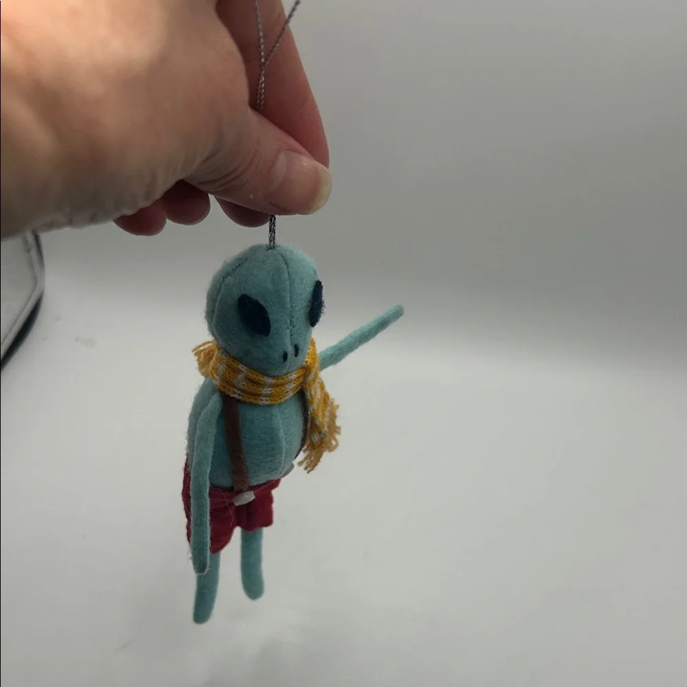 Target Blue Plush Holiday Ornament with Red Pants and Yellow Scarf
